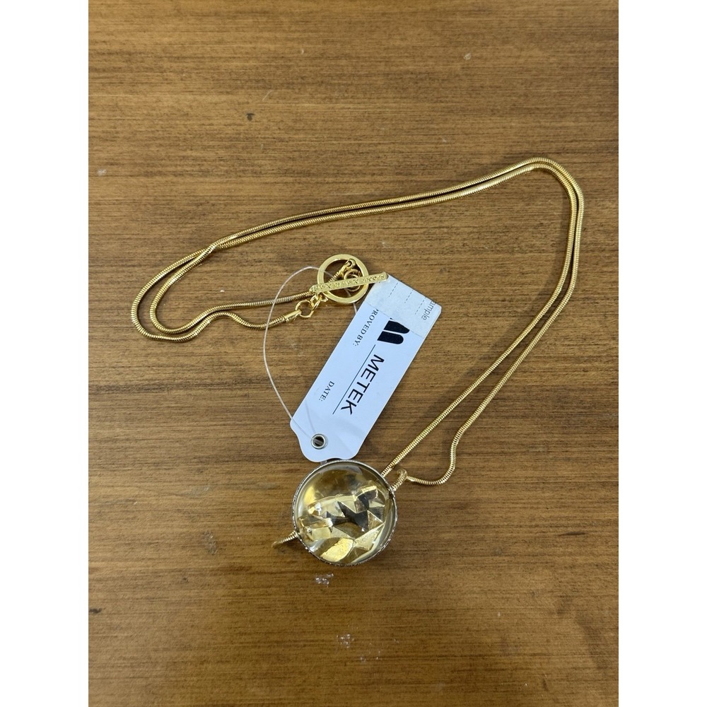 Marc Jacobs Gold Tone Meteor Pendant Necklace Star‎ Celestial Charm Chain